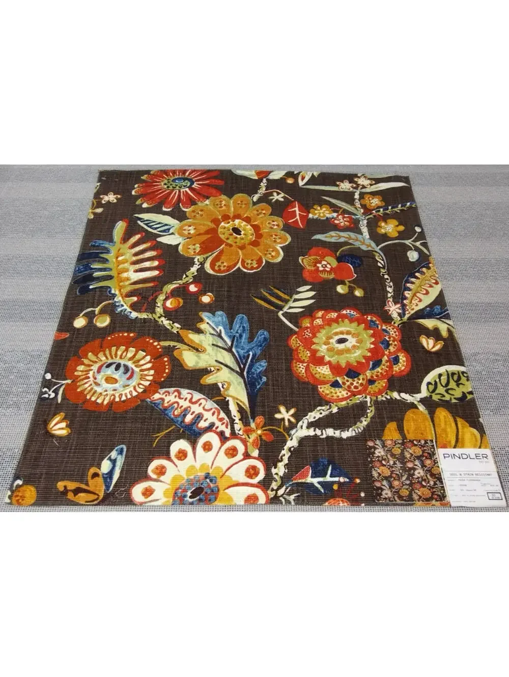 Bohemian Floral Wild Big Flowers Pindler Cotton Designer Fabric Sampler 23 x 23